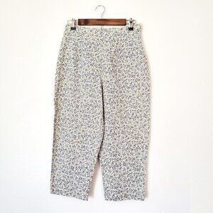 Vintage Pedal Pusher High Rise Pants, Crop Pants, Floral Cottagecore